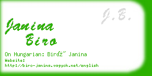 janina biro business card